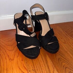 a new day Black Strappy Heels
